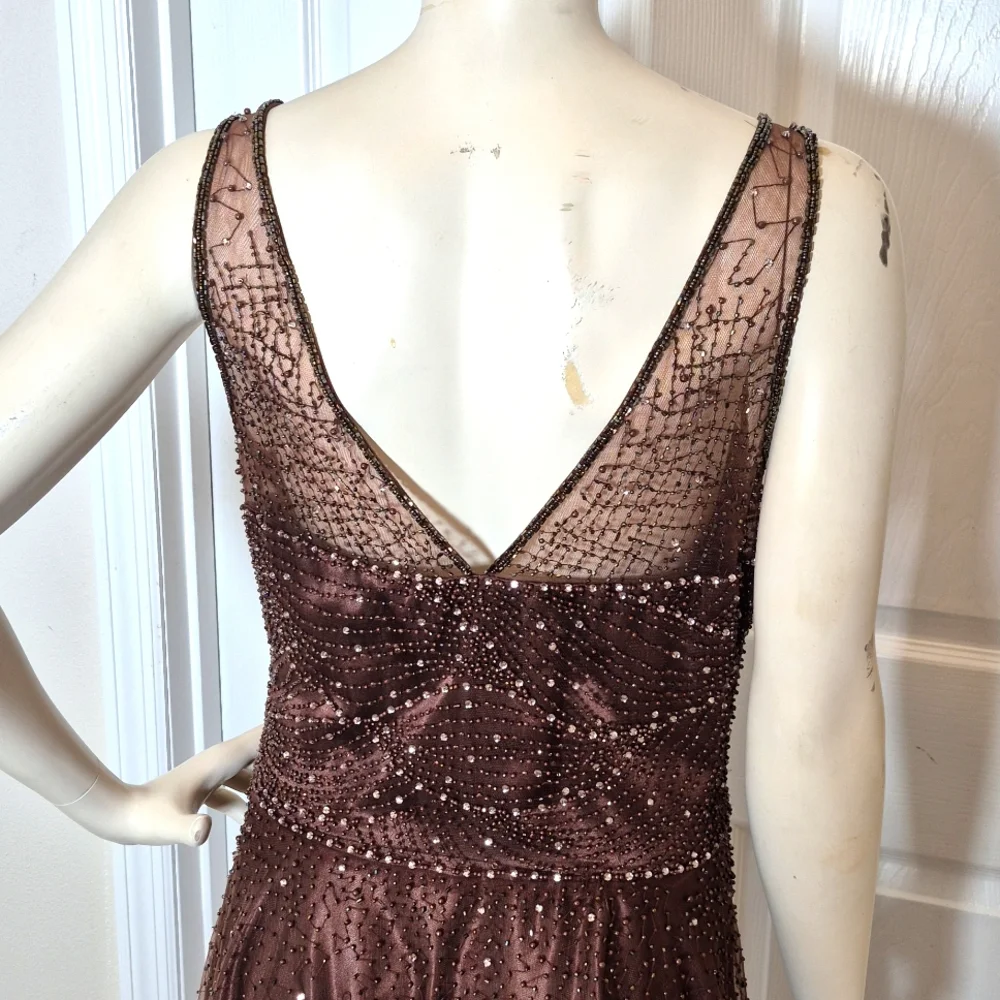 Sue Wong brown midi dress size 10 - Picture 3 of 6